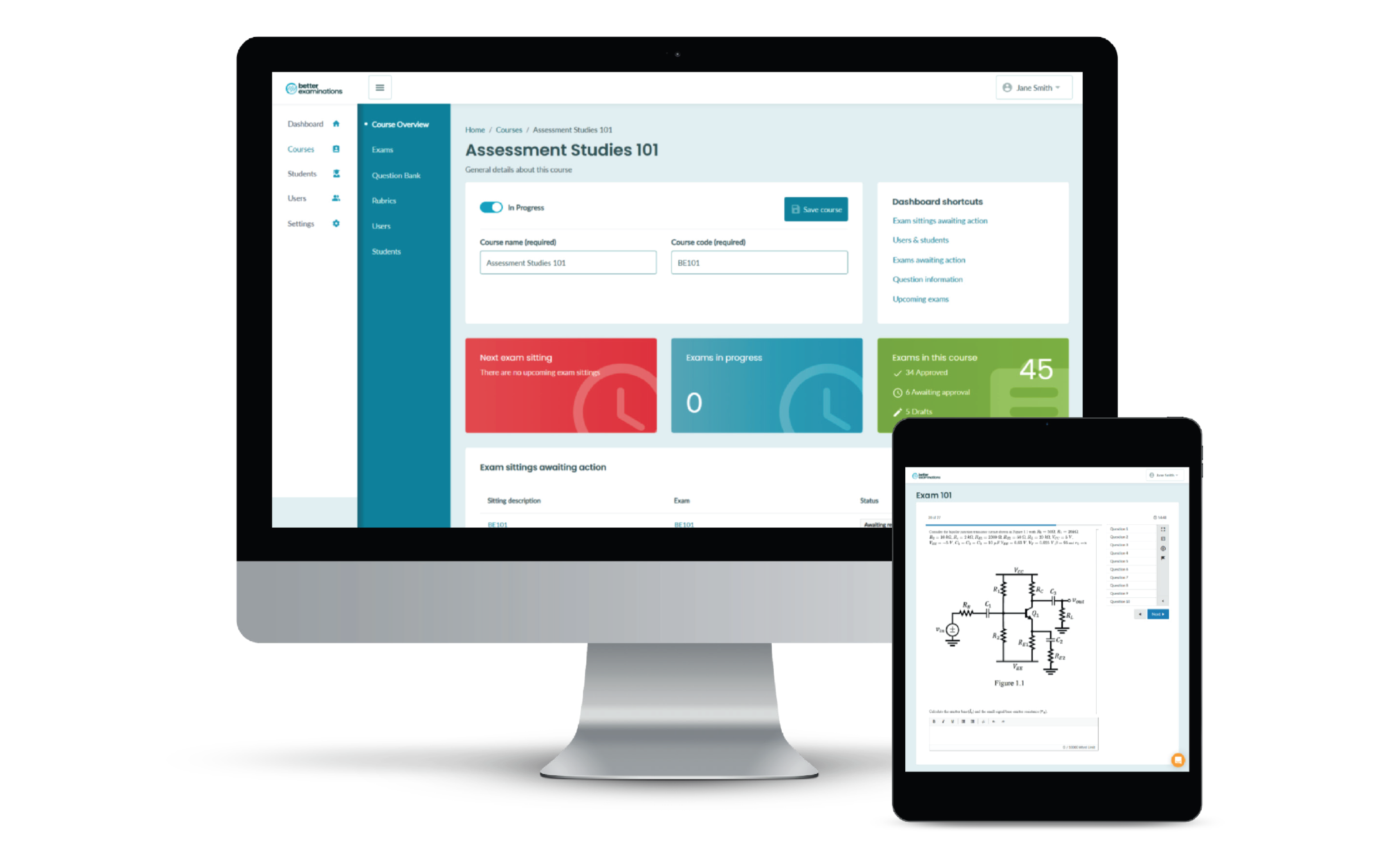 BetterExaminations Platform Interface