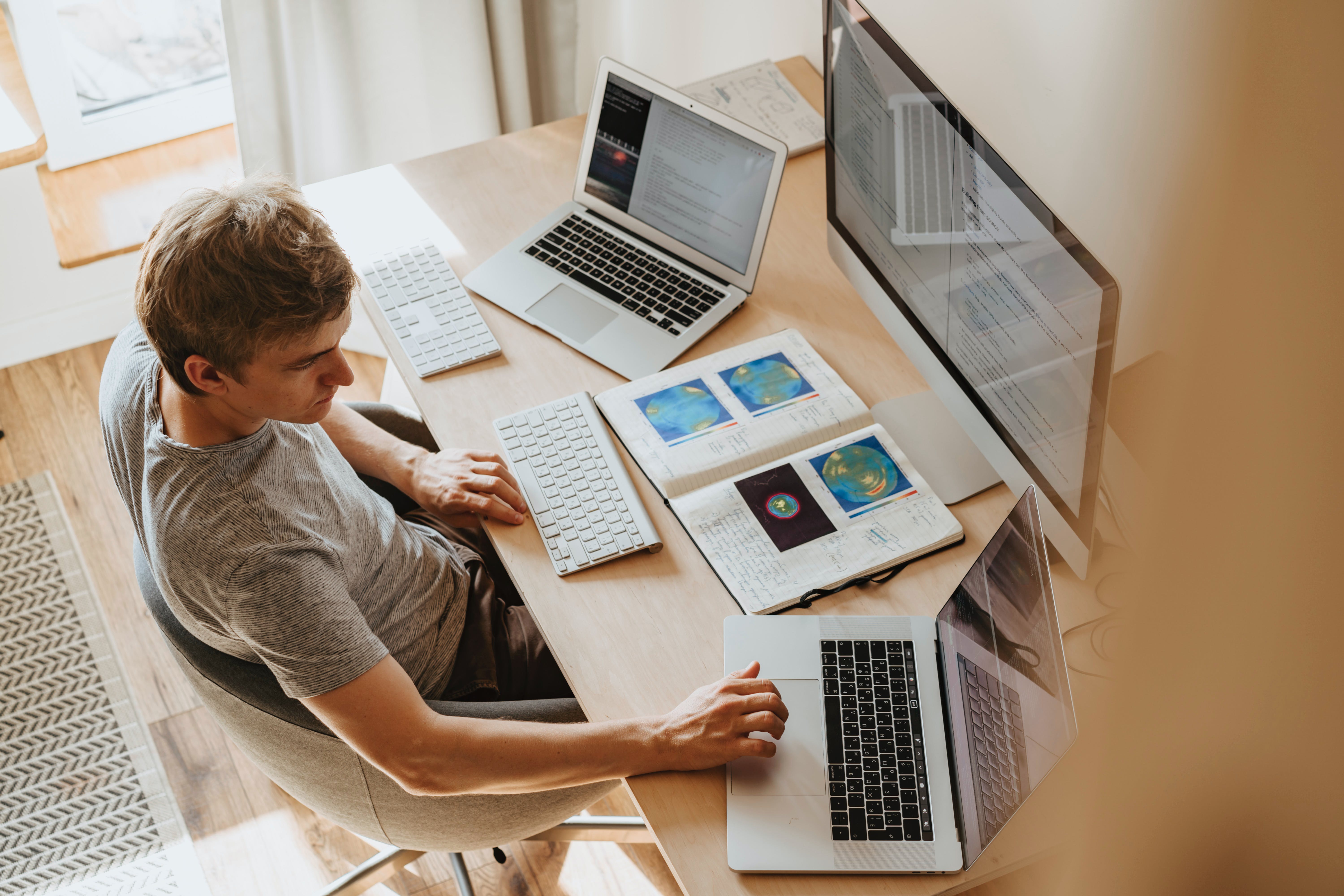 Student working at computer